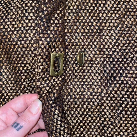 TanJay Gold-Brown Tweed Blazer with Twist Lock Buttons Size 8 - Picture 12 of 14
